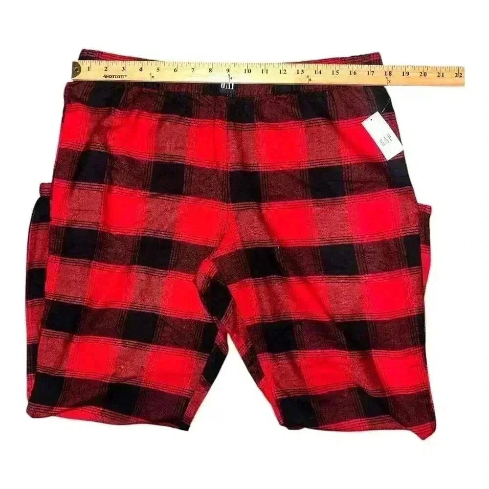 Gap Women's Black/Red Plaid Flannel Pajama Joggers, Large - Picture 6 of 7